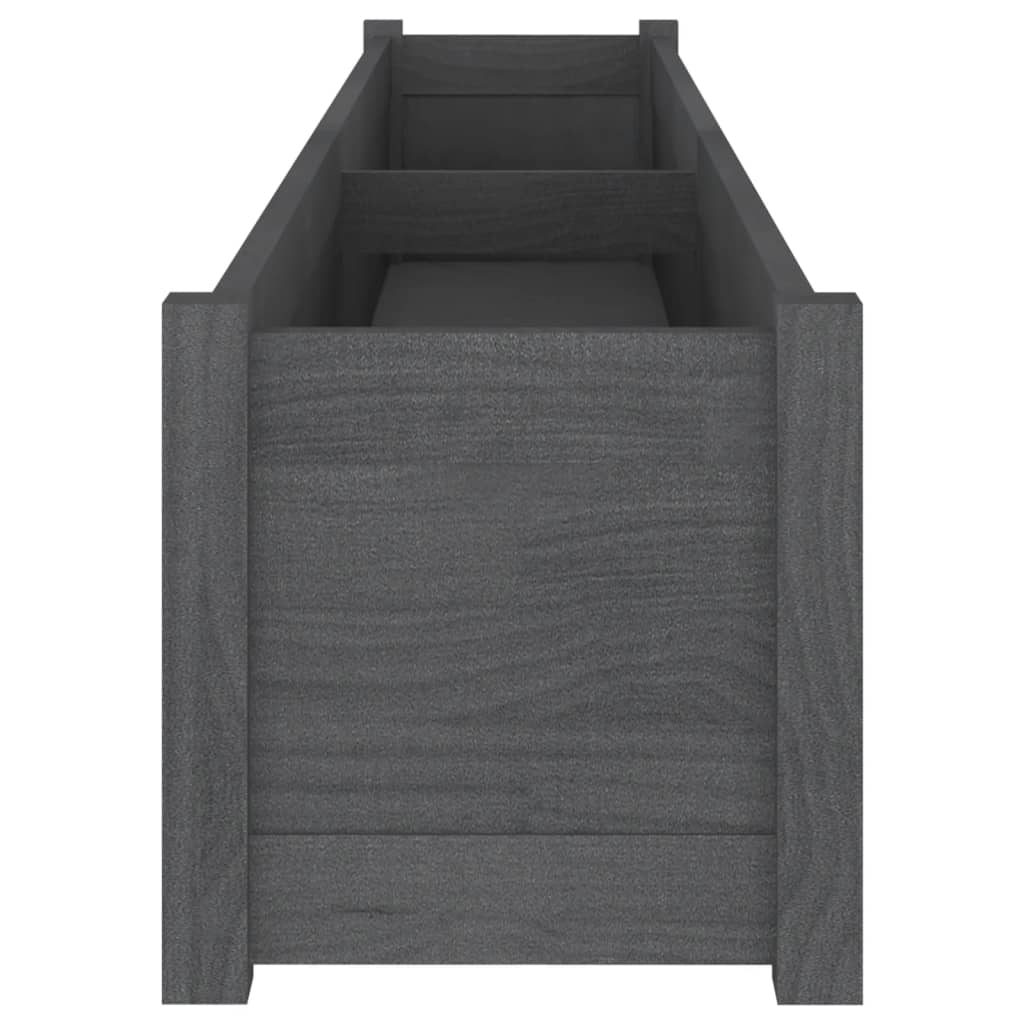 Plantekasser 2 stk grå 200x31x31 cm heltre furu