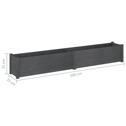 Plantekasser 2 stk grå 200x31x31 cm heltre furu