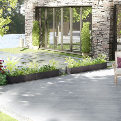 Plantekasser 2 stk grå 200x31x31 cm heltre furu