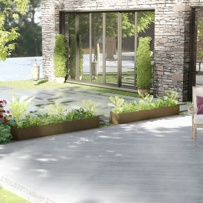 Plantekasser 2 stk honningbrun 200x31x31 cm heltre furu
