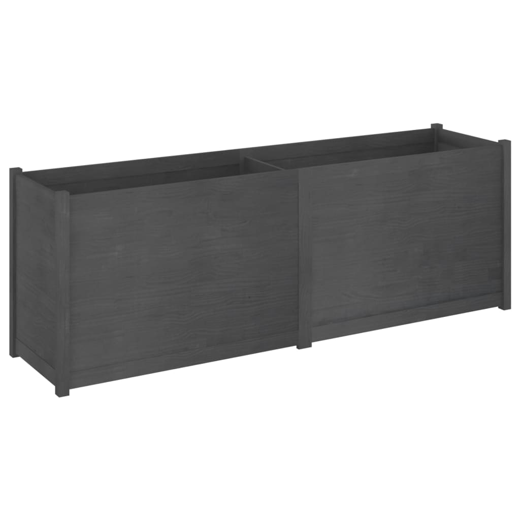 Plantekasse 200x50x70 cm heltre furu grå