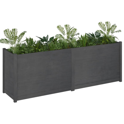 Plantekasse 200x50x70 cm heltre furu grå