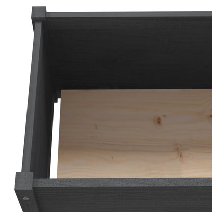 Plantekasse 200x50x70 cm heltre furu grå
