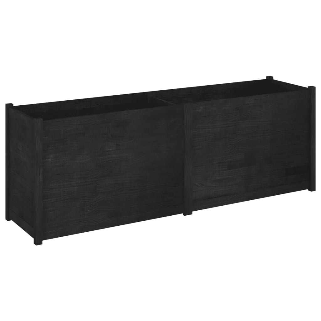 Plantekasse 200x50x70 cm heltre furu svart