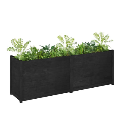 Plantekasse 200x50x70 cm heltre furu svart