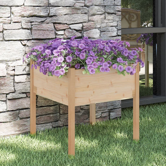 Utendørs Blomsterkasse Plantekasse Tre 70x70x70 cm heltre furu