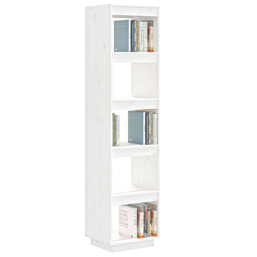Bokhylle Hvit Romdeler 40x35x167 cm heltre furu