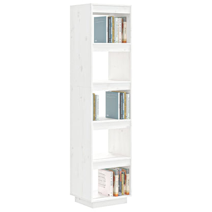 Bokhylle Hvit Romdeler 40x35x167 cm heltre furu