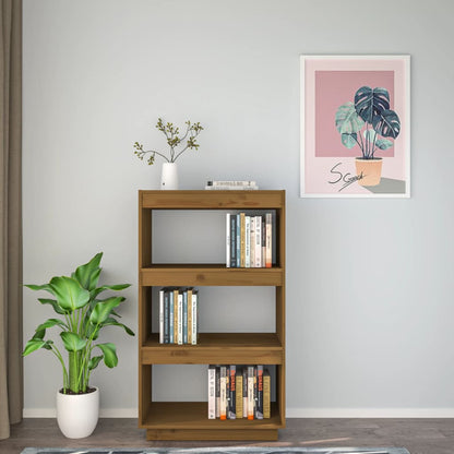 Bokhylle Honningbrun Romdeler 60x35x103 cm heltre furu