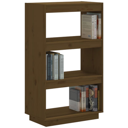Bokhylle Honningbrun Romdeler 60x35x103 cm heltre furu