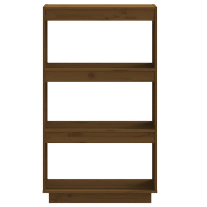 Bokhylle Honningbrun Romdeler 60x35x103 cm heltre furu