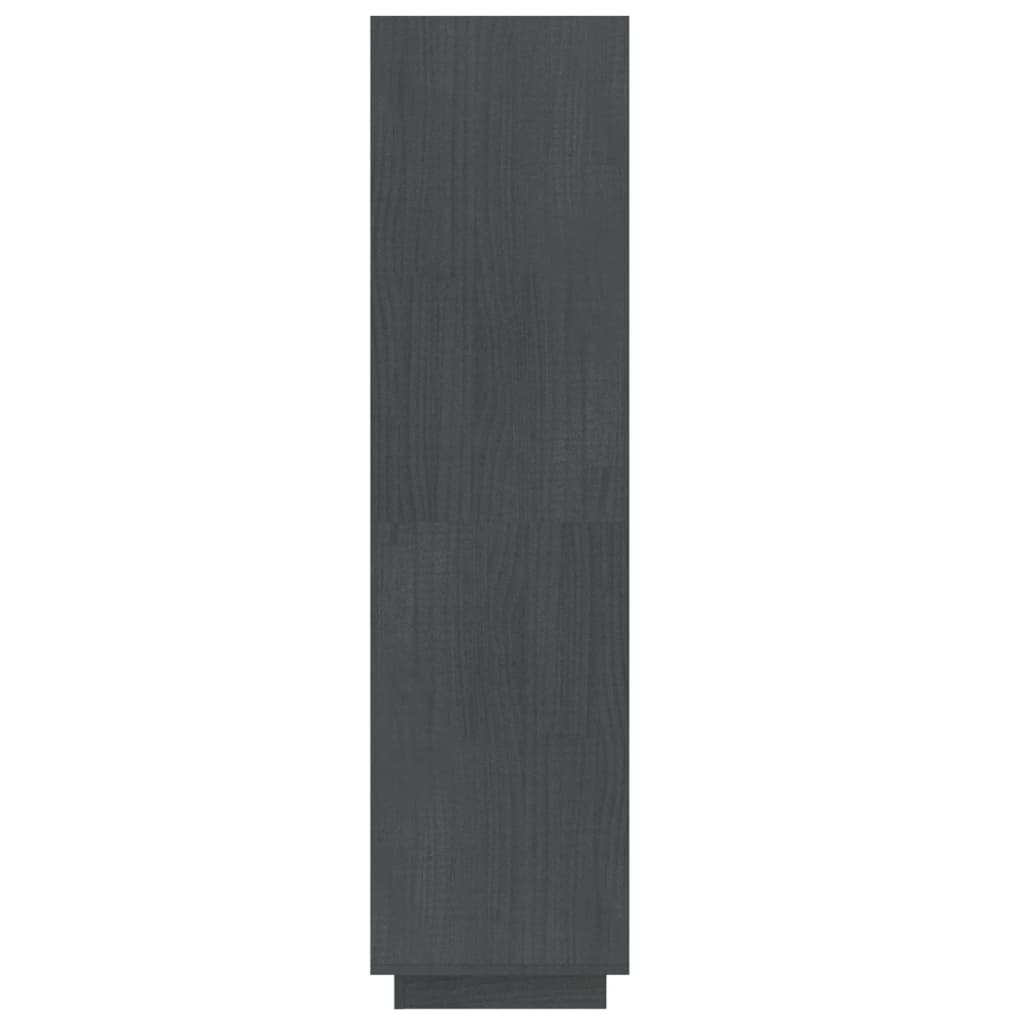 Bokhylle Grå Romdeler 60x35x135 cm heltre furu