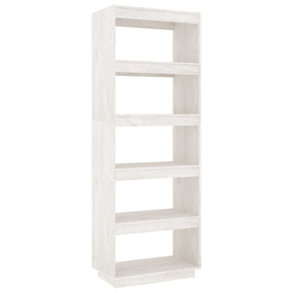 Bokhylle Hvit Romdeler 60x35x167 cm heltre furu