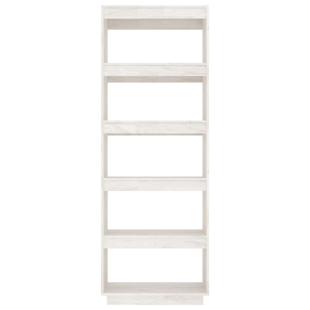 Bokhylle Hvit Romdeler 60x35x167 cm heltre furu