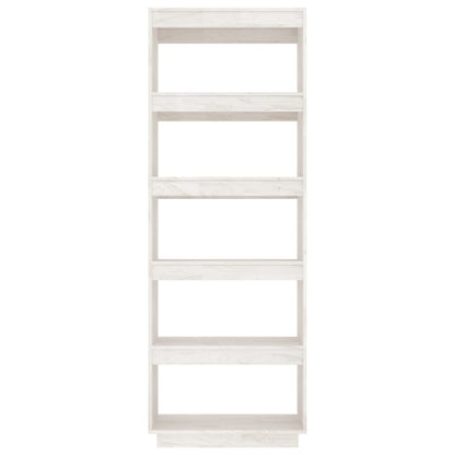 Bokhylle Hvit Romdeler 60x35x167 cm heltre furu