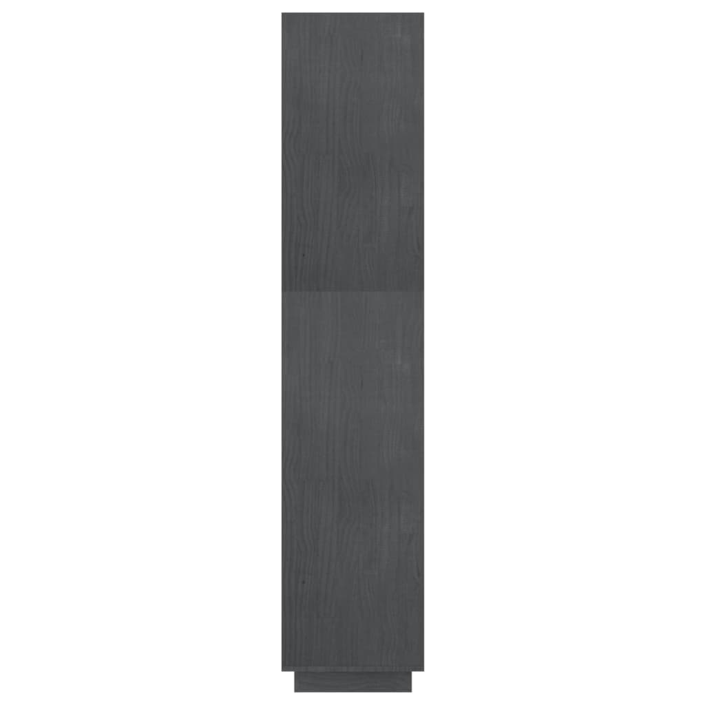 Bokhylle Grå Romdeler 60x35x167 cm heltre furu
