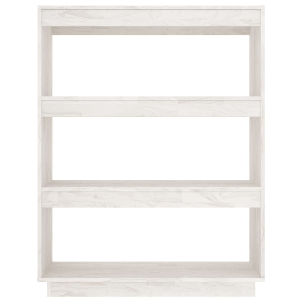 Bokhylle Hvit Romdeler 80x35x103 cm heltre furu