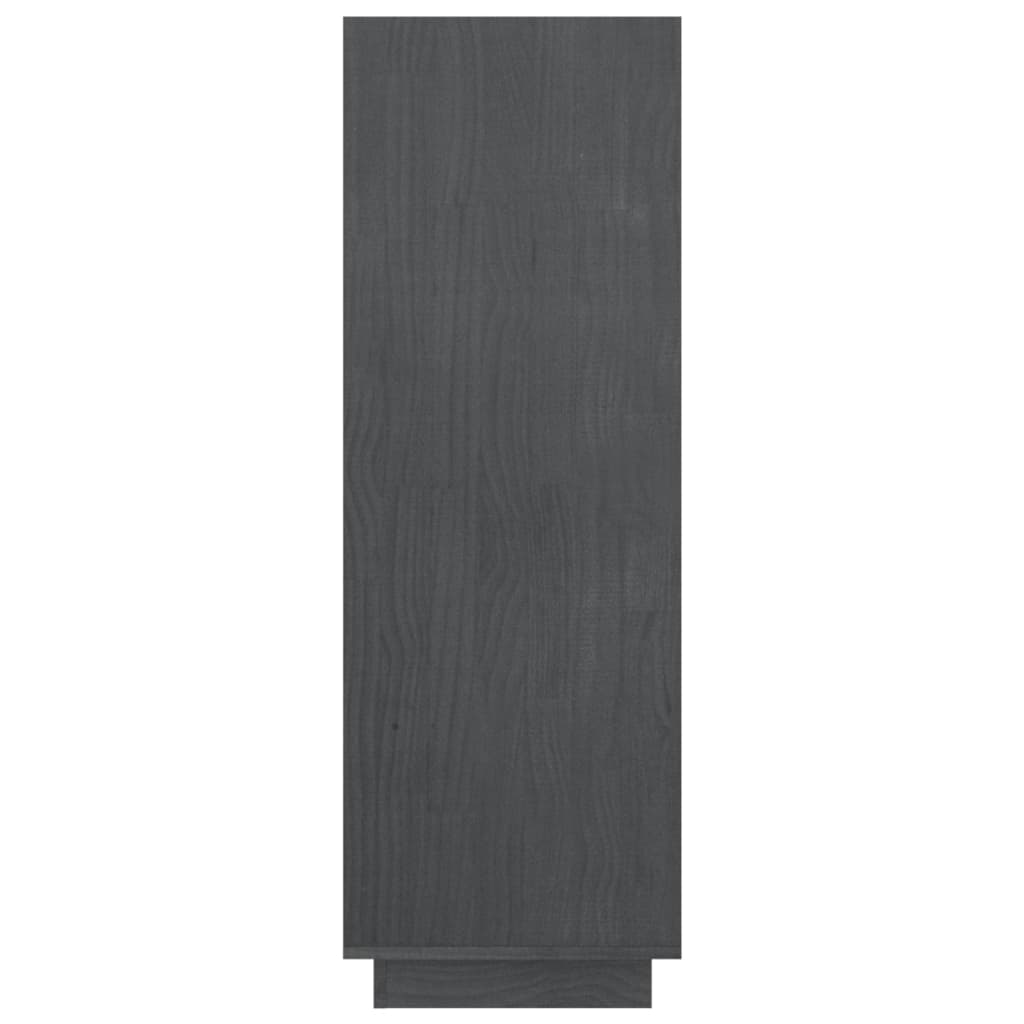 Bokhylle Grå Romdeler 80x35x103 cm heltre furu