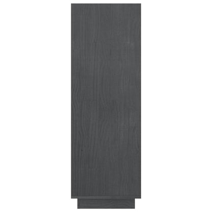 Bokhylle Grå Romdeler 80x35x103 cm heltre furu