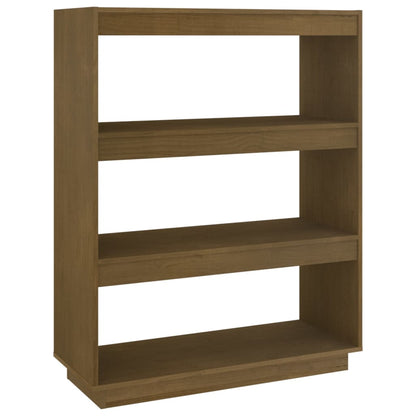 Bokhylle Honningbrun Romdeler 80x35x103 cm heltre furu