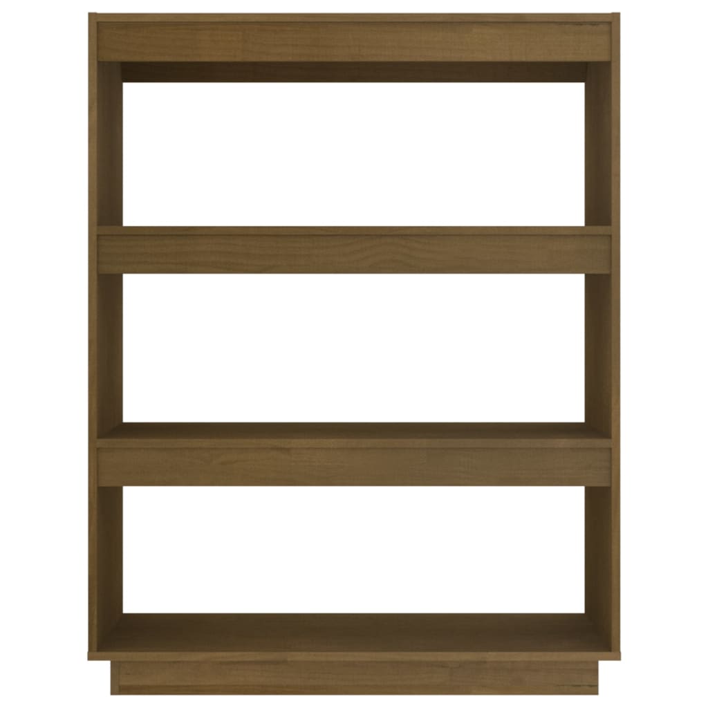 Bokhylle Honningbrun Romdeler 80x35x103 cm heltre furu