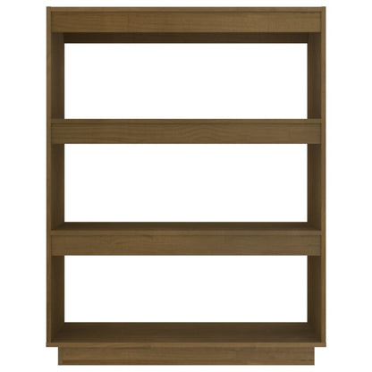 Bokhylle Honningbrun Romdeler 80x35x103 cm heltre furu