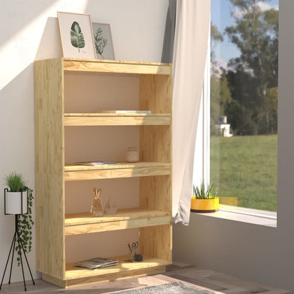 Bokhylle Tre Romdeler 80x35x135 cm heltre furu