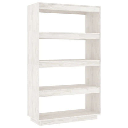 Bokhylle Hvit Romdeler 80x35x135 cm heltre furu
