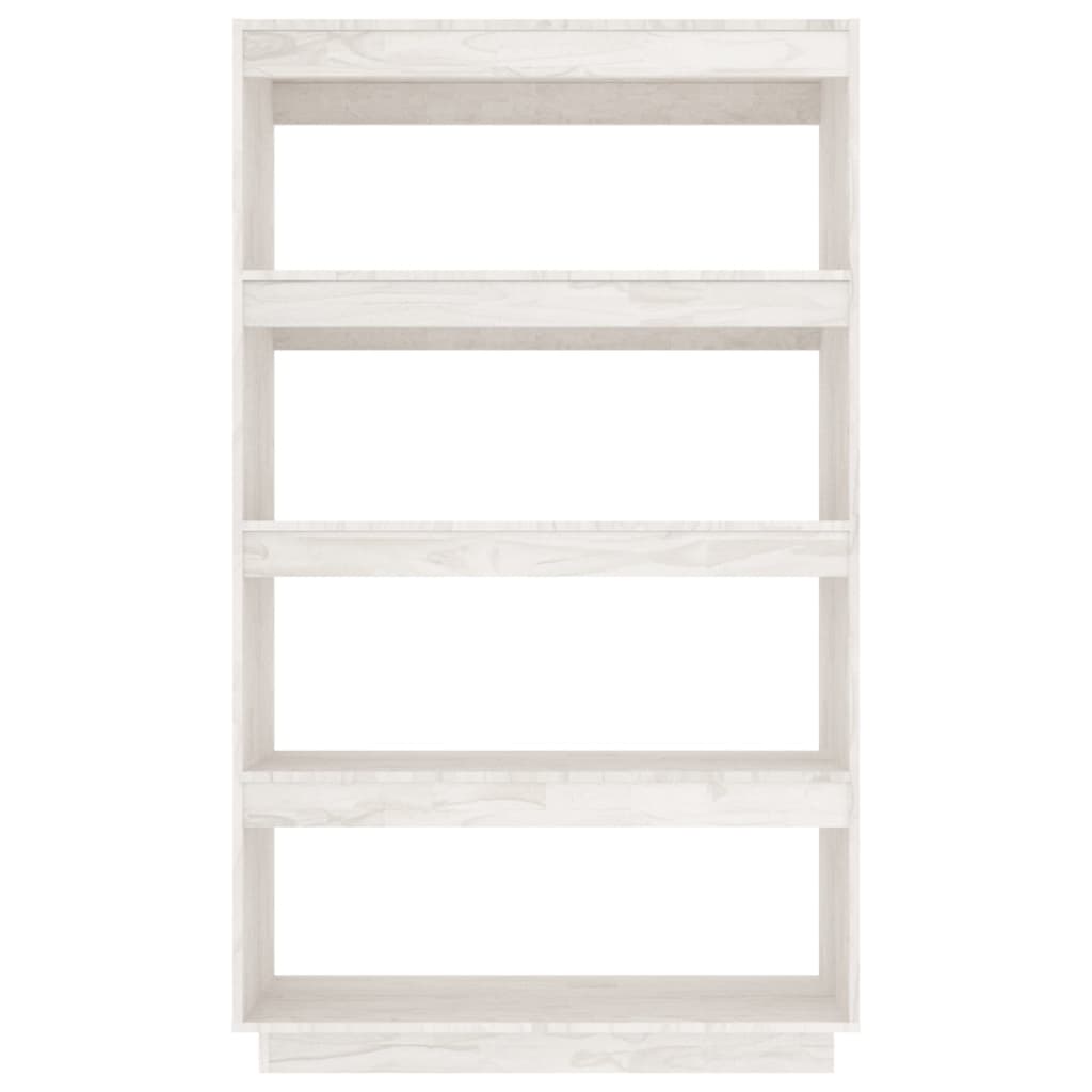 Bokhylle Hvit Romdeler 80x35x135 cm heltre furu