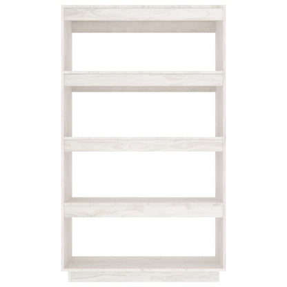 Bokhylle Hvit Romdeler 80x35x135 cm heltre furu
