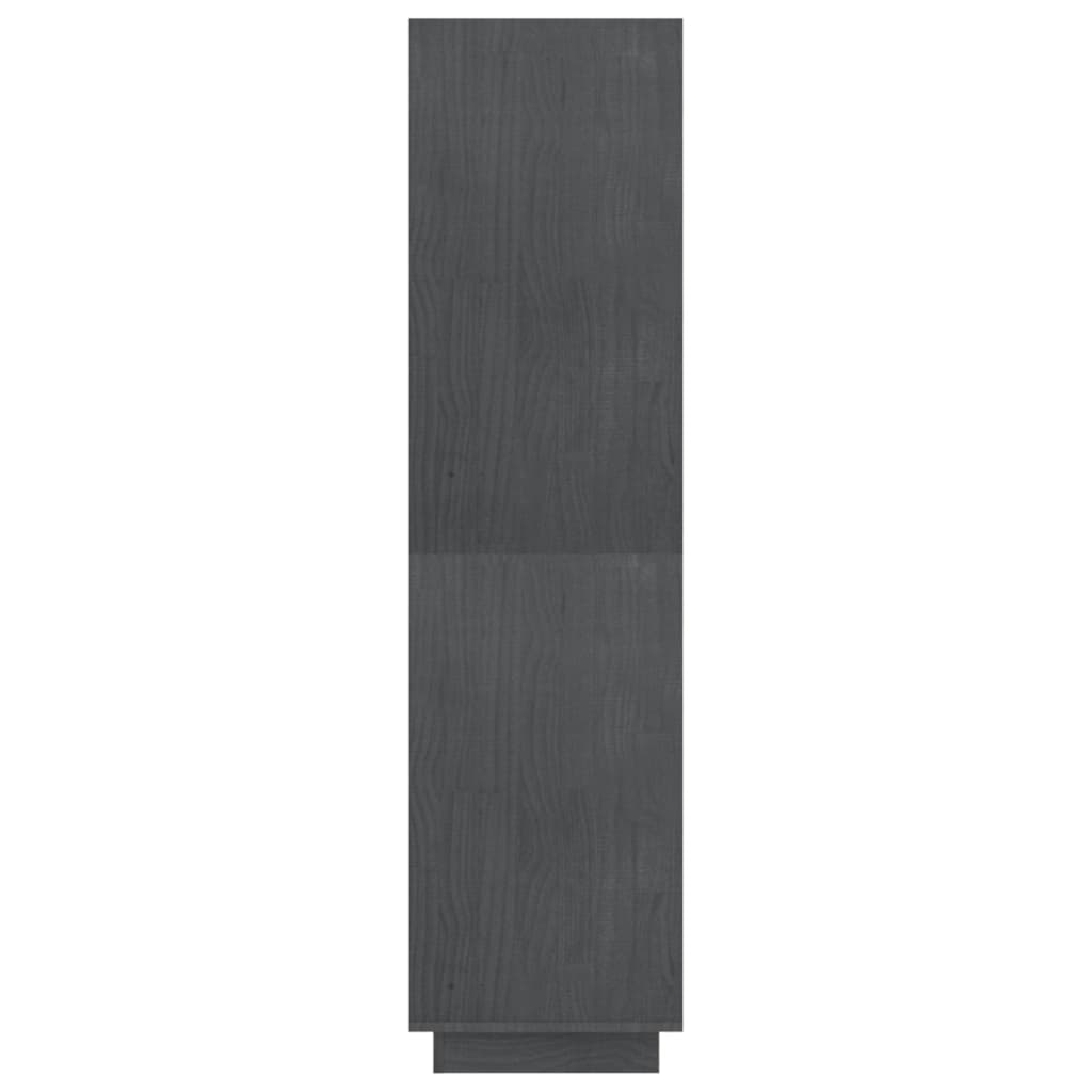 Bokhylle Grå Romdeler 80x35x135 cm heltre furu