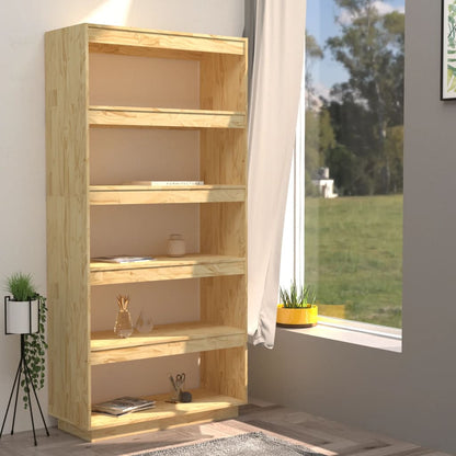 Bokhylle Tre Romdeler 80x35x167 cm heltre furu