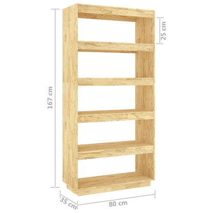 Bokhylle Tre Romdeler 80x35x167 cm heltre furu
