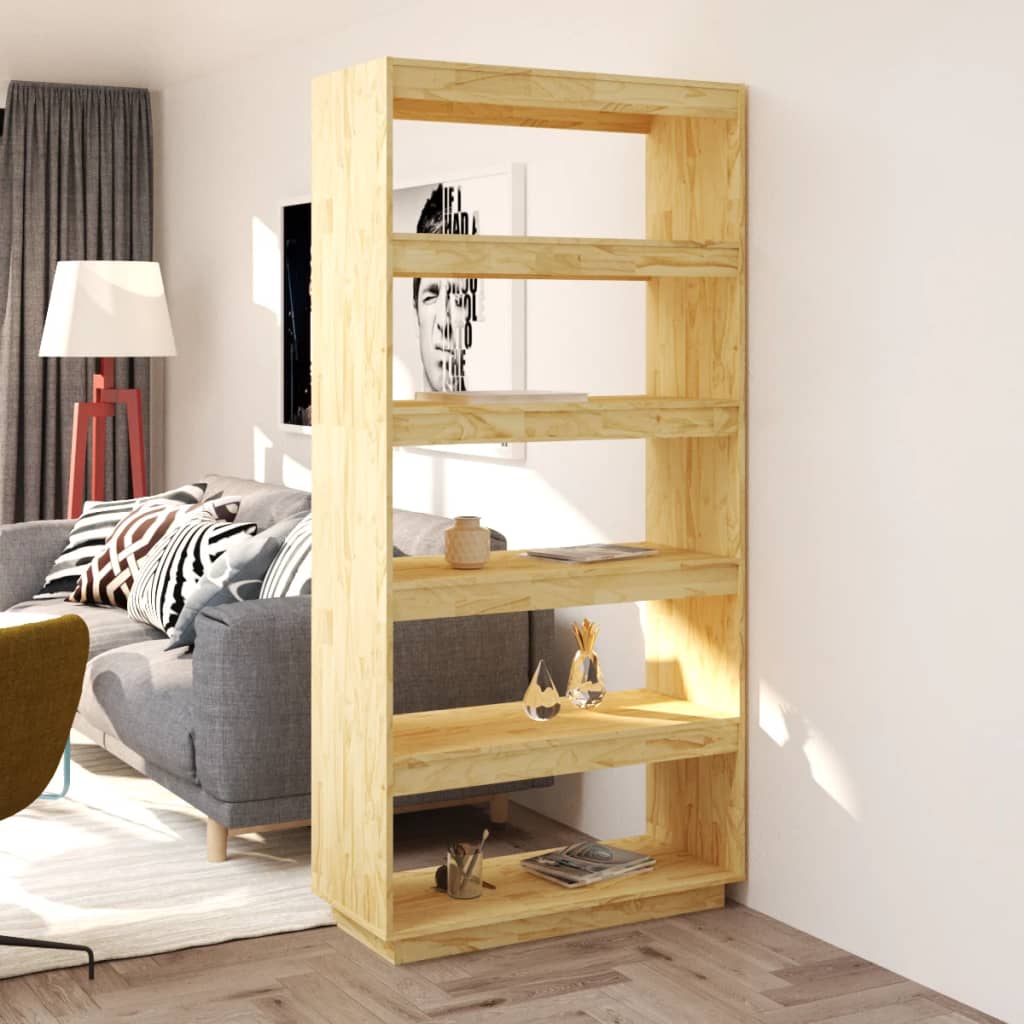 Bokhylle Tre Romdeler 80x35x167 cm heltre furu