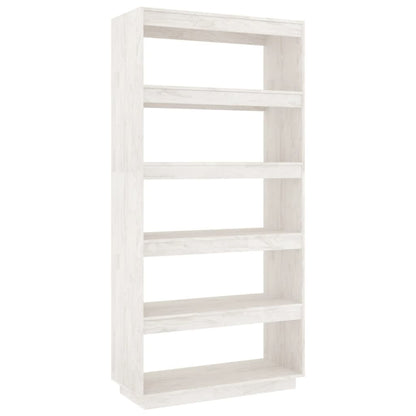 Bokhylle Hvit Romdeler 80x35x167 cm heltre furu