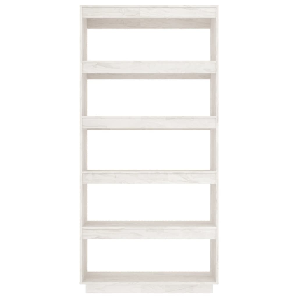 Bokhylle Hvit Romdeler 80x35x167 cm heltre furu