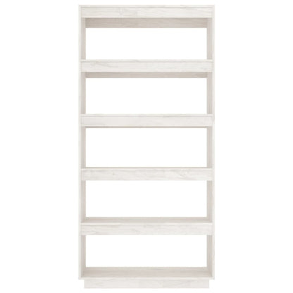 Bokhylle Hvit Romdeler 80x35x167 cm heltre furu