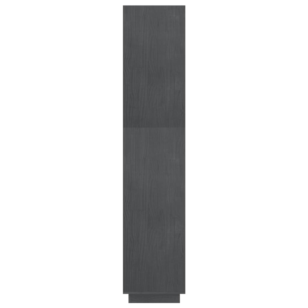 Bokhylle Grå Romdeler 80x35x167 cm heltre furu