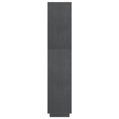 Bokhylle Grå Romdeler 80x35x167 cm heltre furu