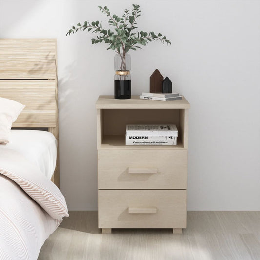 Nattbord Sengbord Honningbrun HAMAR 40x35x62 cm heltre furu