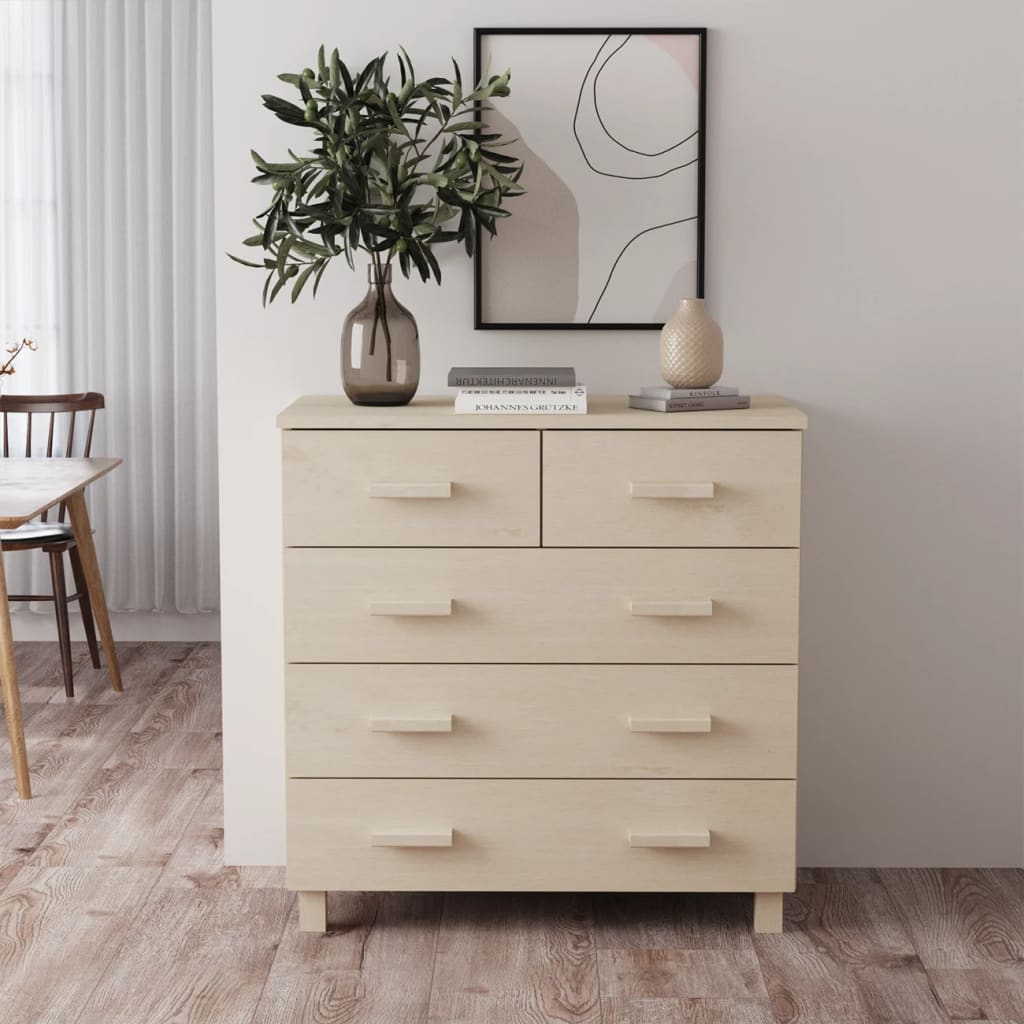 Kommode Honningbrun HAMAR 79x40x80 cm heltre furu