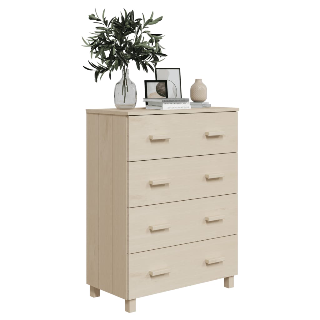 Kommode Honningbrun HAMAR 79x40x103,5 cm heltre furu