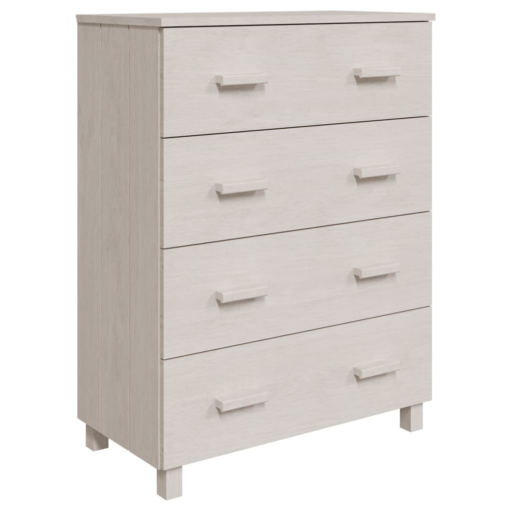 Kommode Hvit HAMAR 79x40x103,5 cm heltre furu