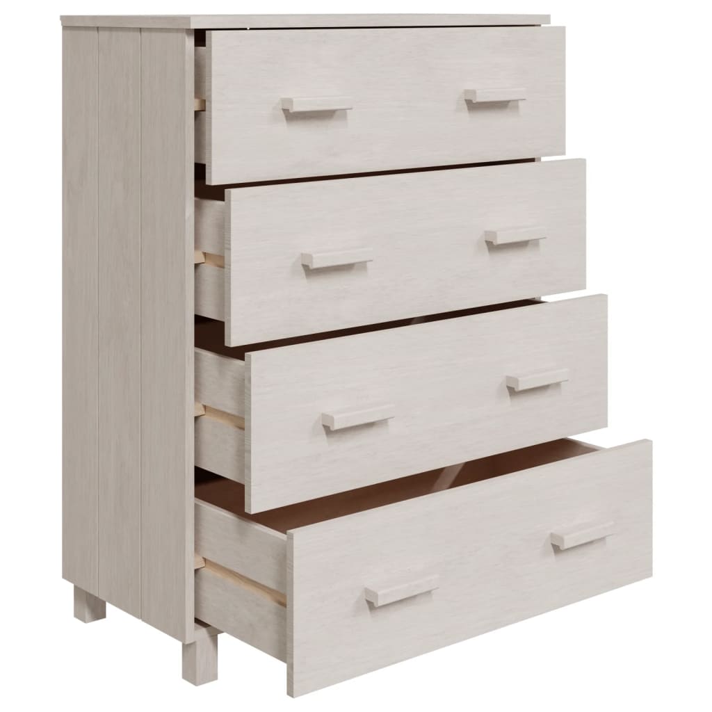 Kommode Hvit HAMAR 79x40x103,5 cm heltre furu