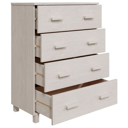 Kommode Hvit HAMAR 79x40x103,5 cm heltre furu