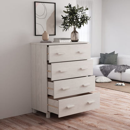 Kommode Hvit HAMAR 79x40x103,5 cm heltre furu