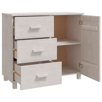 Skjenk Hvit HAMAR 90x40x80 cm heltre furu