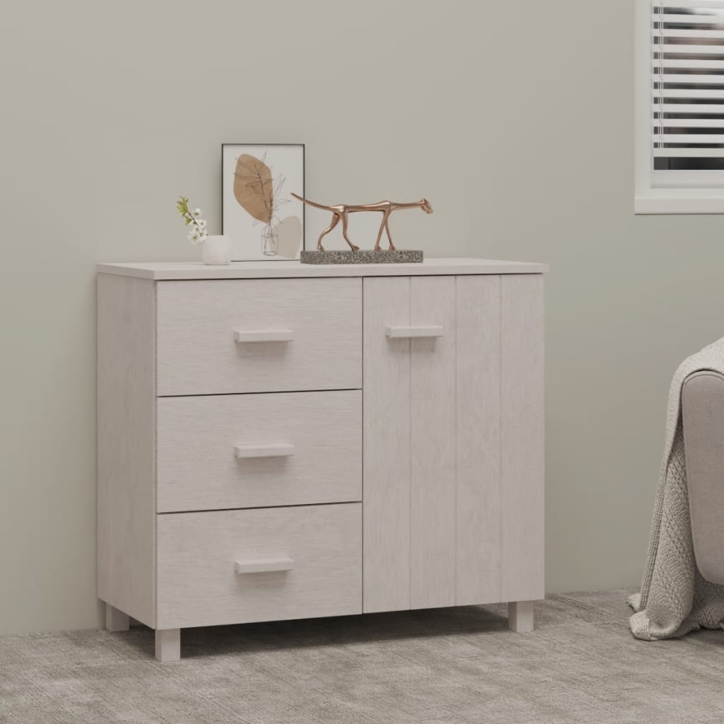 Skjenk Hvit HAMAR 90x40x80 cm heltre furu