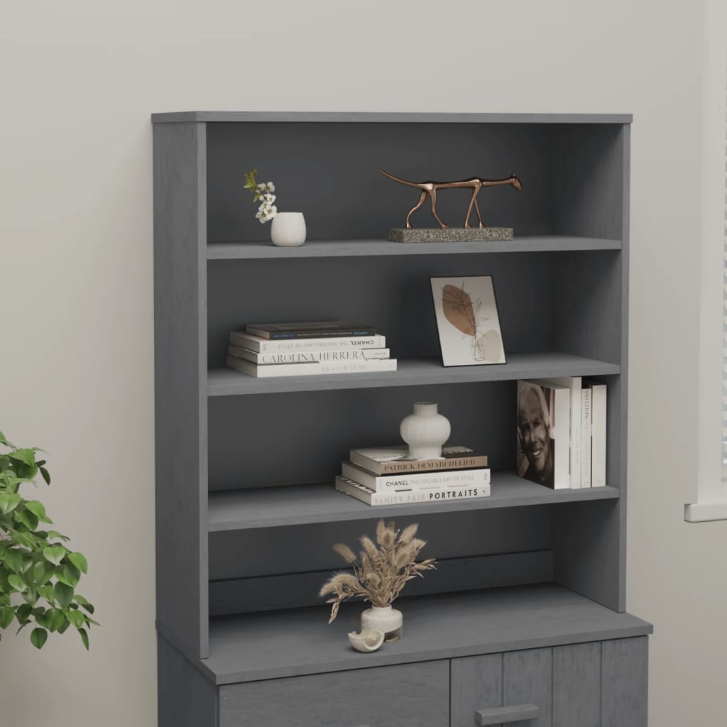 Skjenk Grå topp HAMAR mørkegrå 90x30x100 cm heltre furu