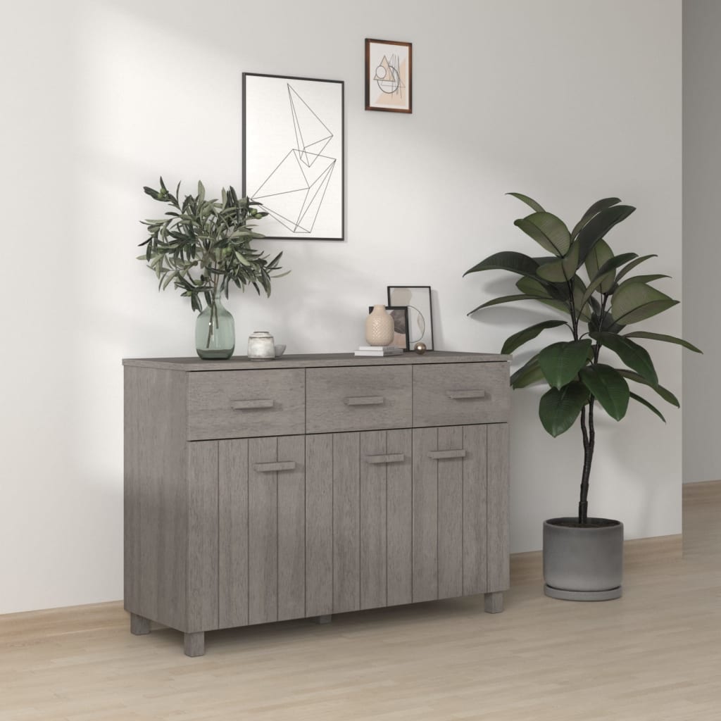 Skjenk Grå HAMAR lysegrå 113x40x80 cm heltre furu